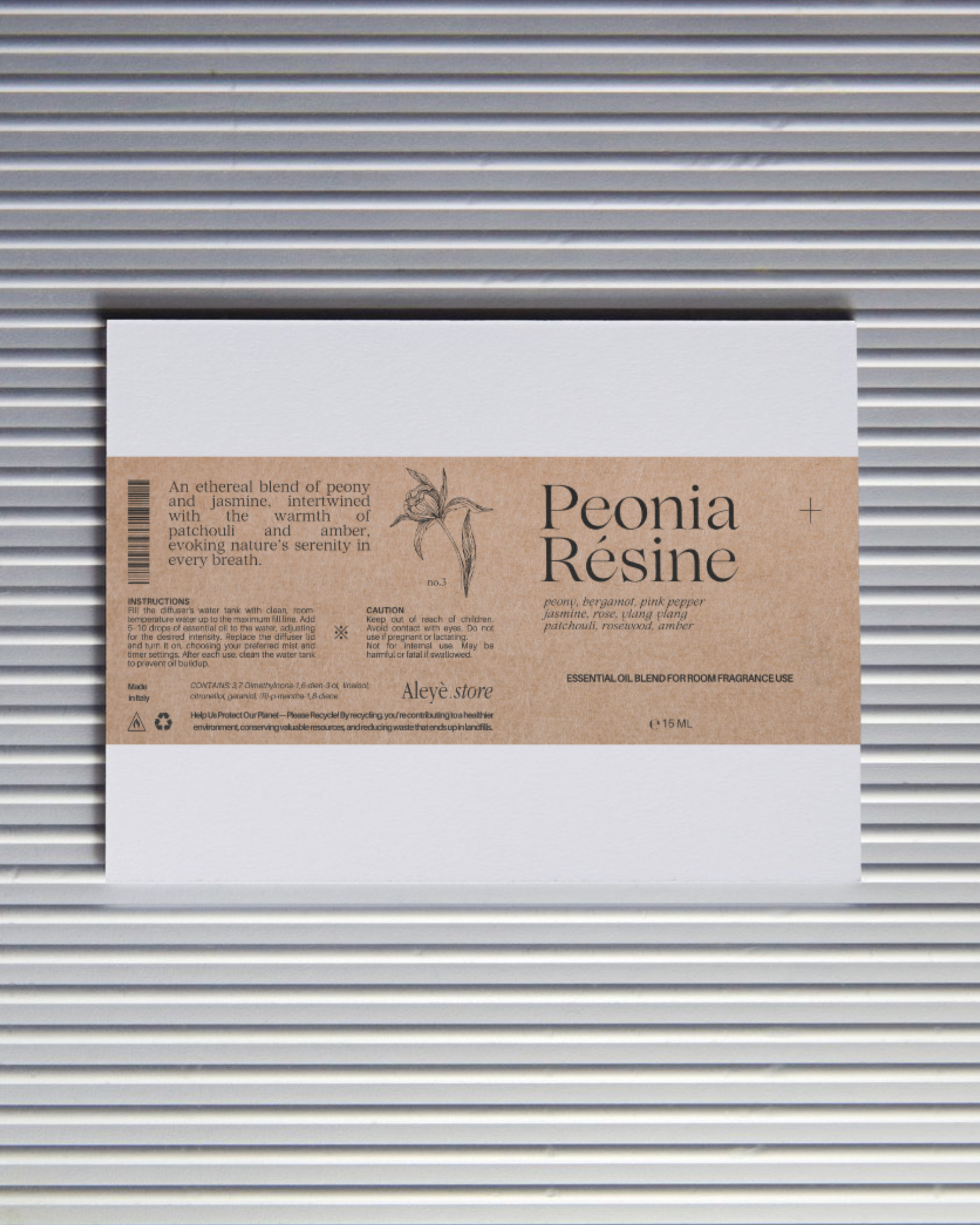 Peonia + Resina: Olio Essenziale, 15ml