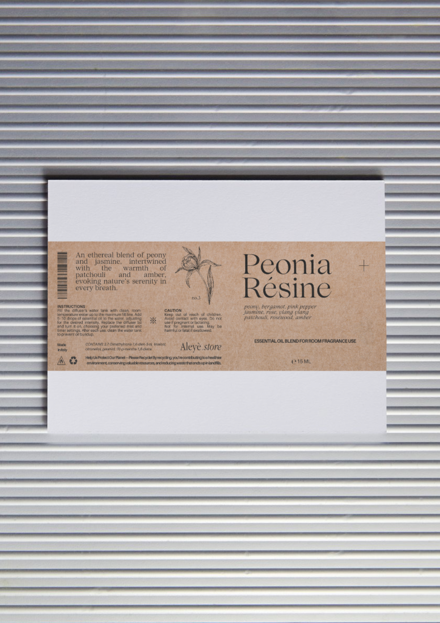 Peonia + Resina: Olio Essenziale, 15ml