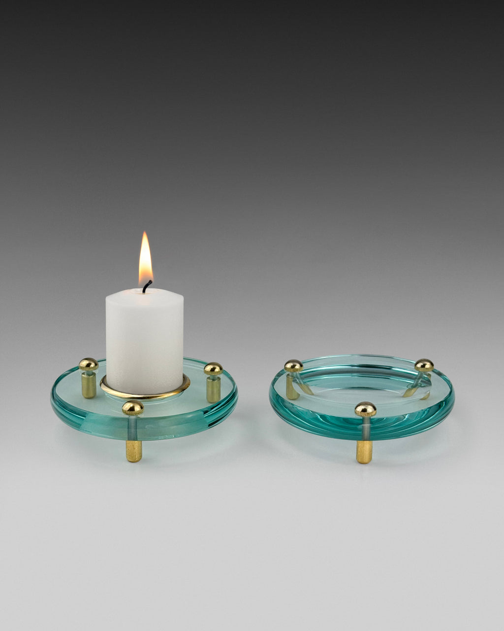 Aleyè Nomade No. 80 – Glass & Brass Vessel Ring Set