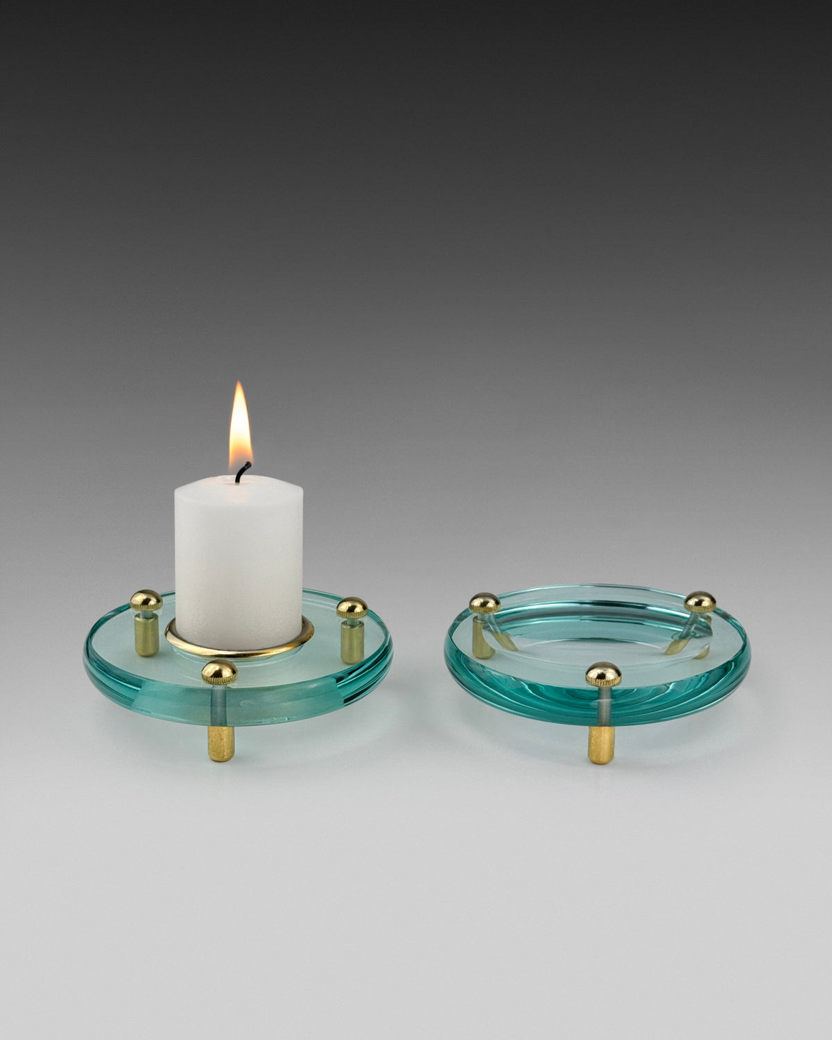 Aleyè Nomade No. 80 – Glass & Brass Vessel Ring Set