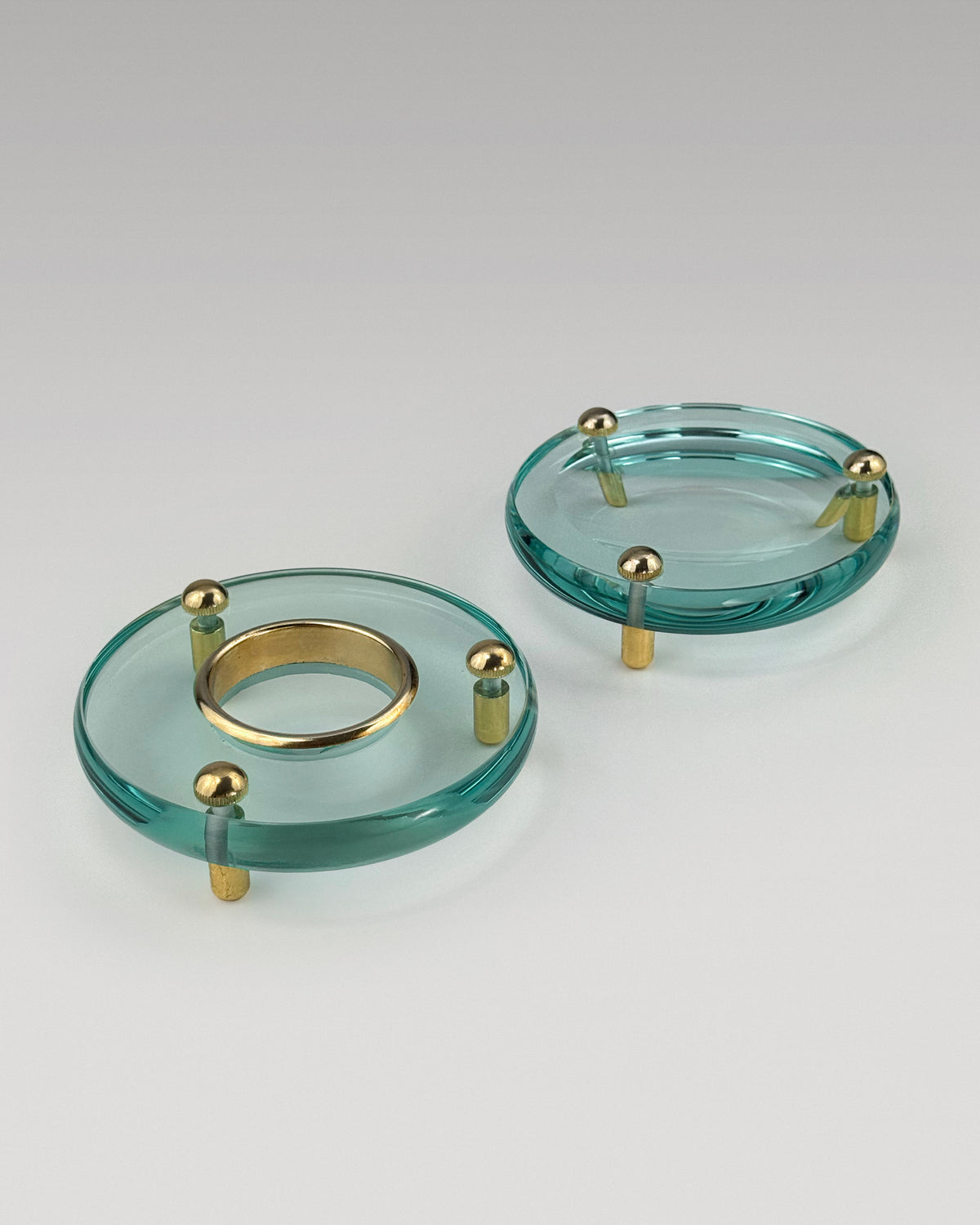 Aleyè Nomade No. 80 – Glass & Brass Vessel Ring Set