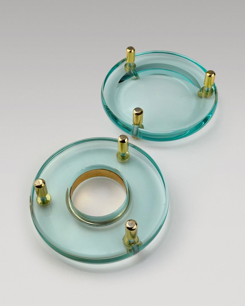 Aleyè Nomade No. 80 – Glass & Brass Vessel Ring Set