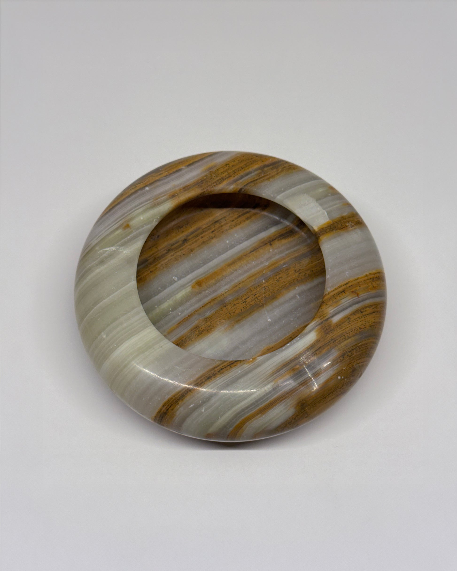 Aleyè Nomade No. 34 - Green and Brown Onyx Ashtray