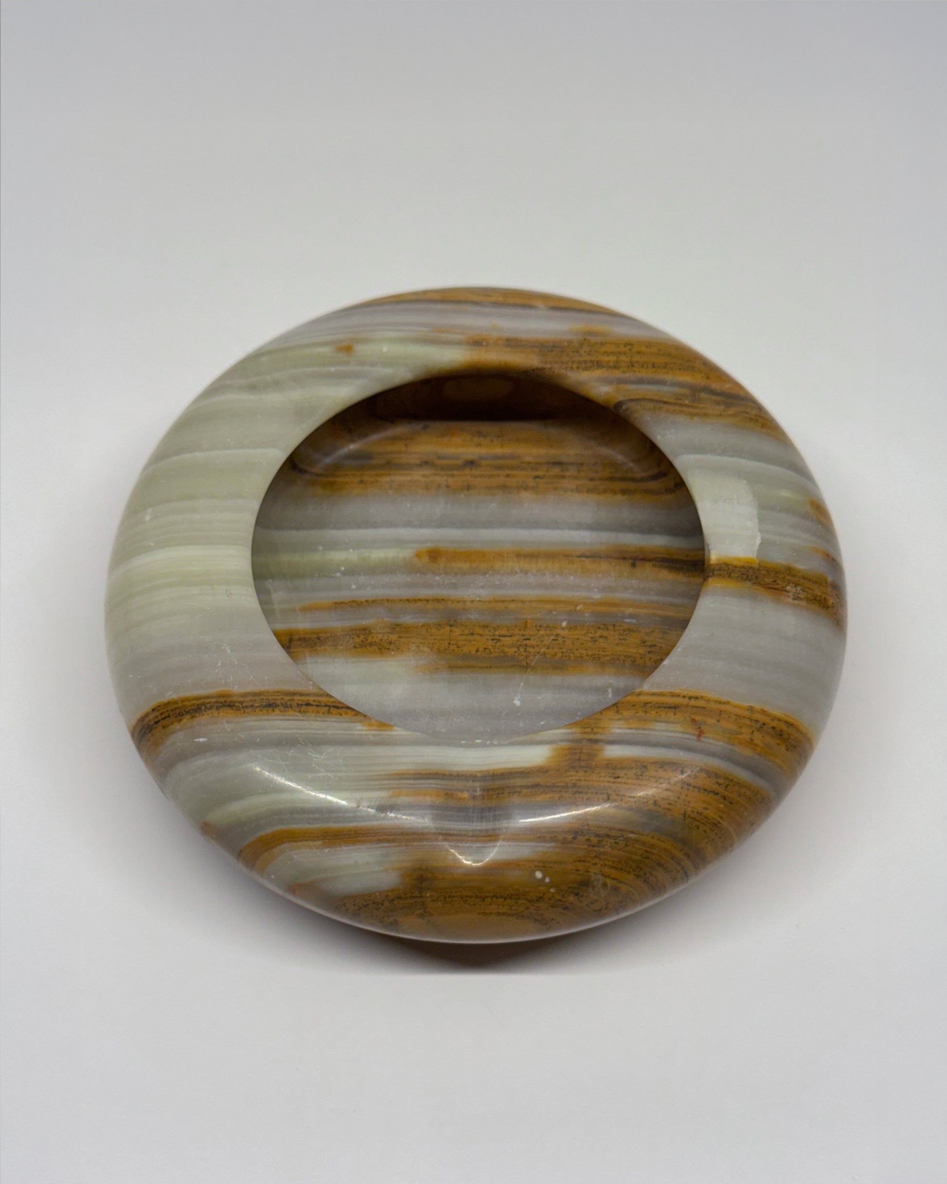 Aleyè Nomade No. 34 - Green and Brown Onyx Ashtray
